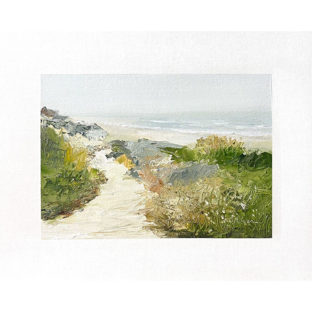 8x10 Original Oil Landscape Painting Seascape Impressionist Coastal Beach Signed